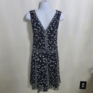 Simply Vera Vera Wang Mix-Print Fit & Flare Dress - Black and White Size L